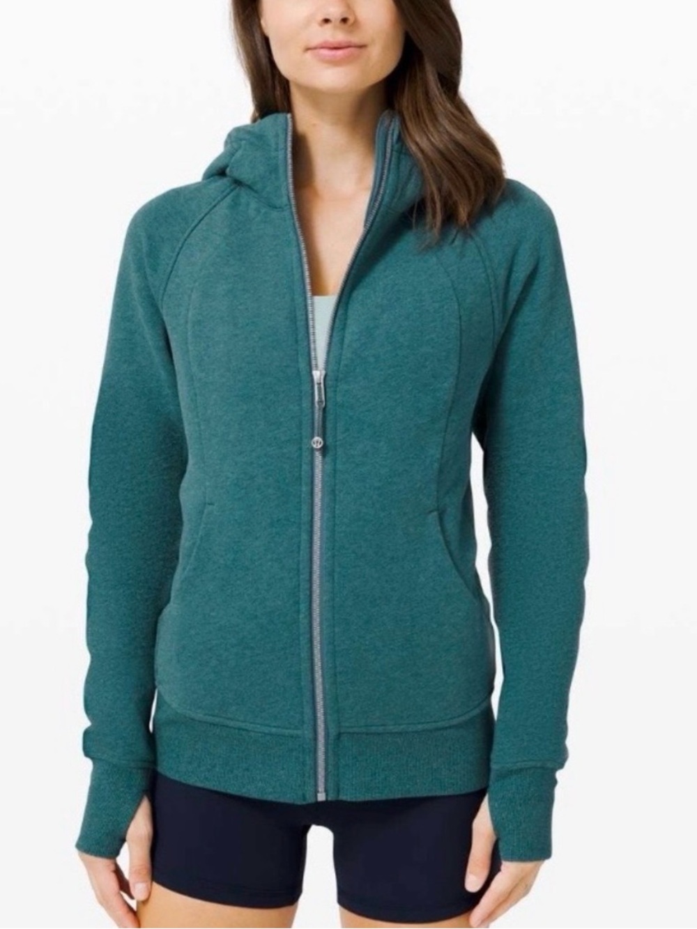 Lululemon Scuba Hoodie Light Cotton Fleece Heathered Desert Teal